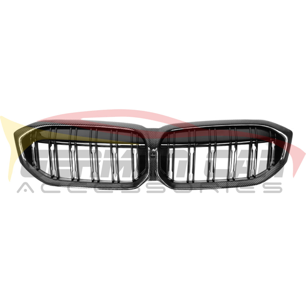 2023+ Bmw 3-Series Dual Slat Kidney Grilles | G20 Lci Carbon Fiber